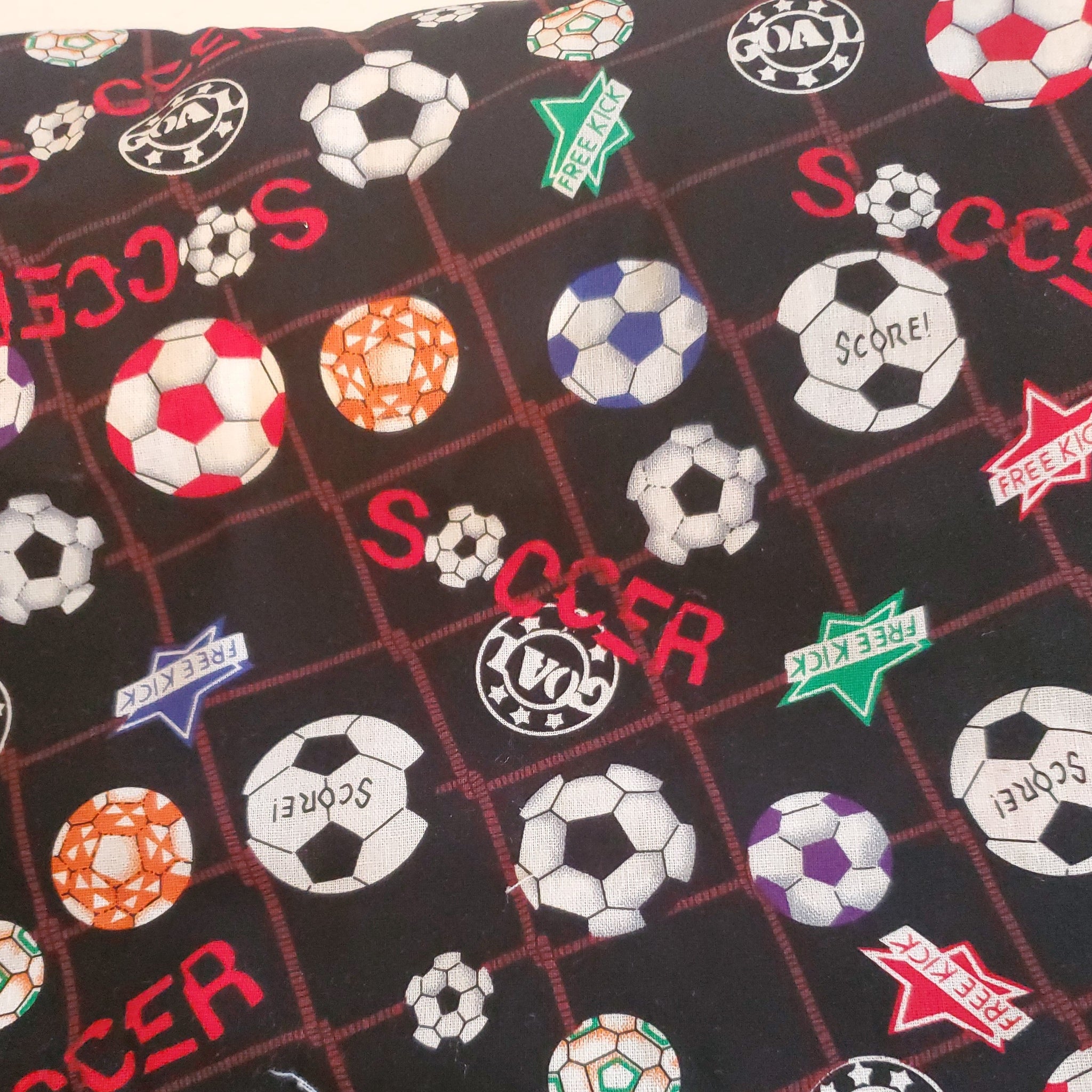 soccer ball & soccer terminology novelty cotton fabric