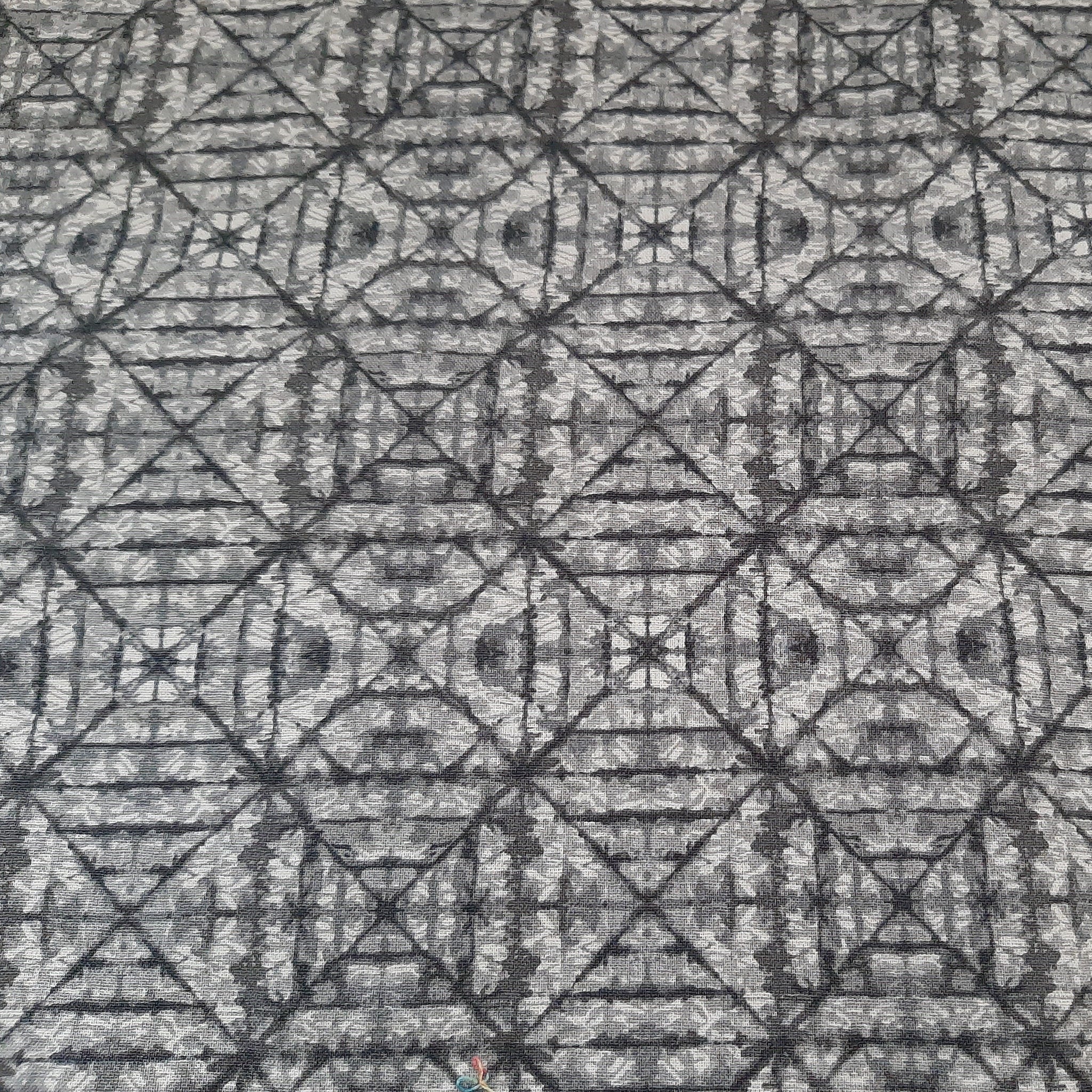 light gray geometric print fabric swatch