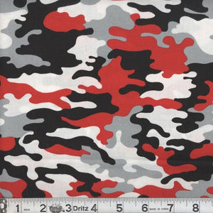red kickin camo camouflage fabric swatch