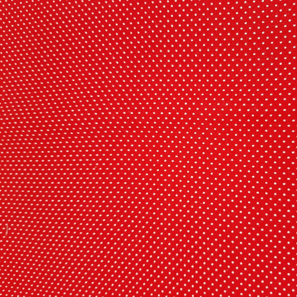 lipstick red with small white polka dots face mask fabric swatch