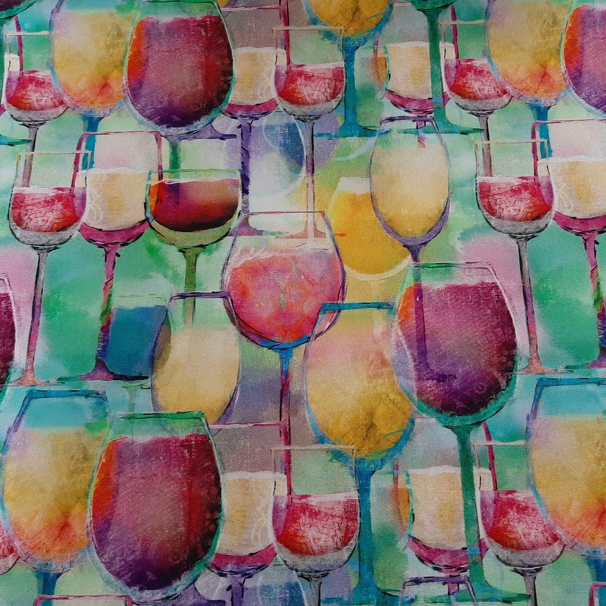 Watercolor Wine Glasses