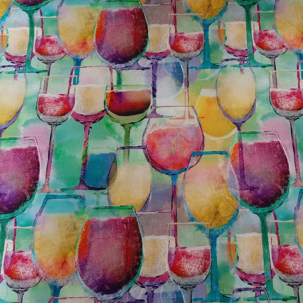 Watercolor Wine Glasses